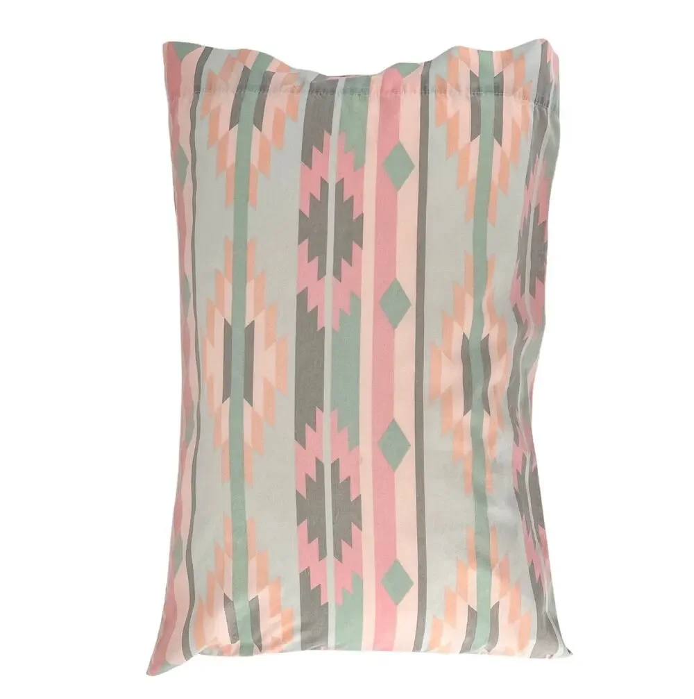 Vintage 80s Soutwestern Pastel Pillowcase Mesa Aztec Lady Pepperell 1980s